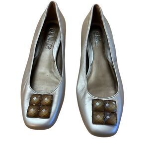 COLE HAAN Chunky Beaded Gem ballet flag in Gold SZ 8.5